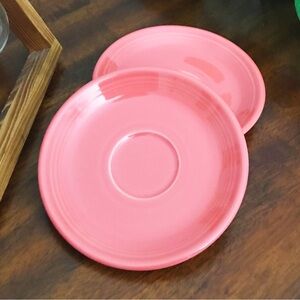 Fiesta Ceramic Replacement Saucers, pair of 2, Rare Flamingo 🦩 Color